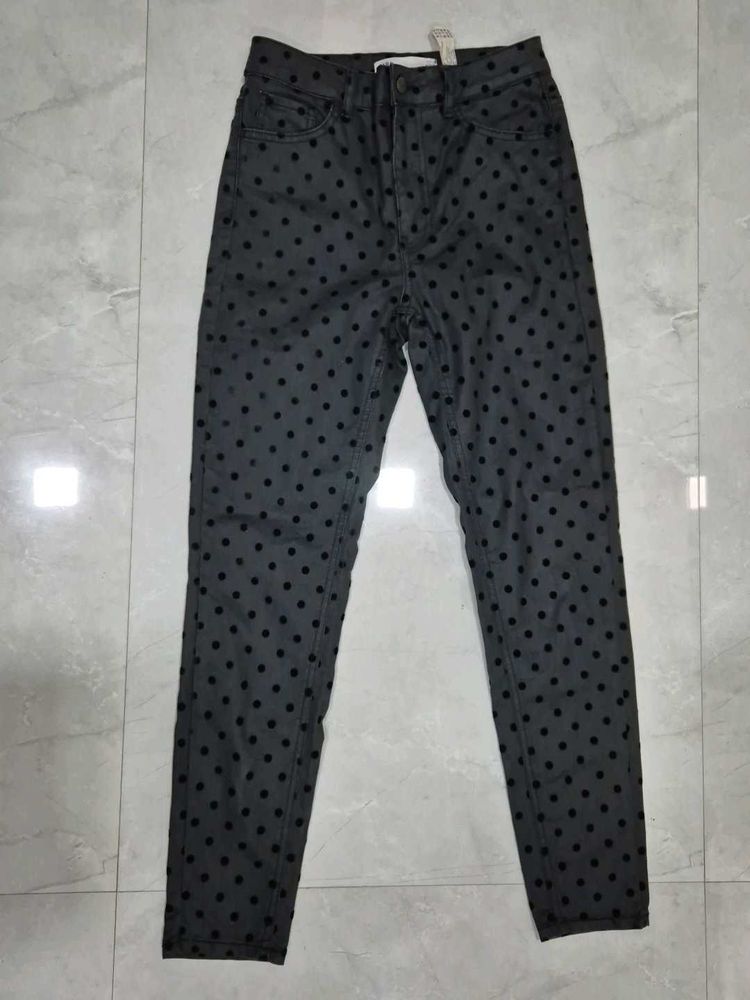 Polka Dot High-Waisted Jeans