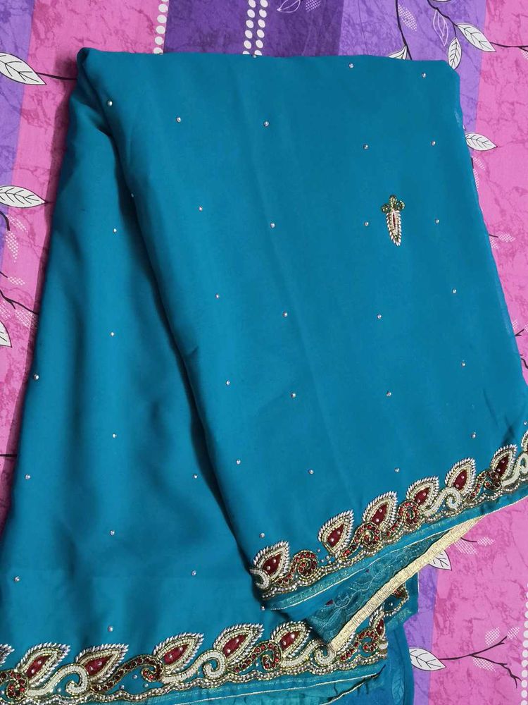 Elegant Teal Saree