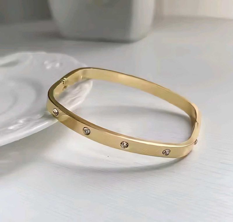 Gold-Tone Bangle with Accents
