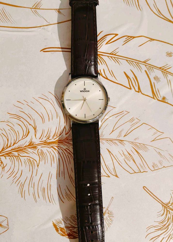 Wrogn Brown Leather Watch