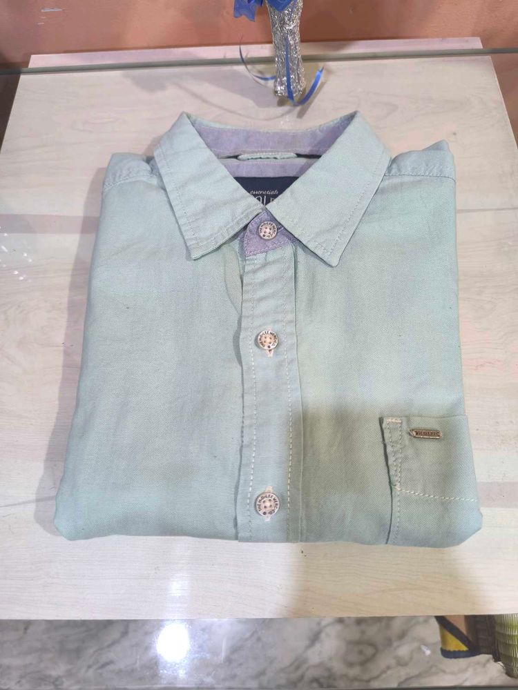 Sky Blue Solid Shirt From H.D.Lee.
