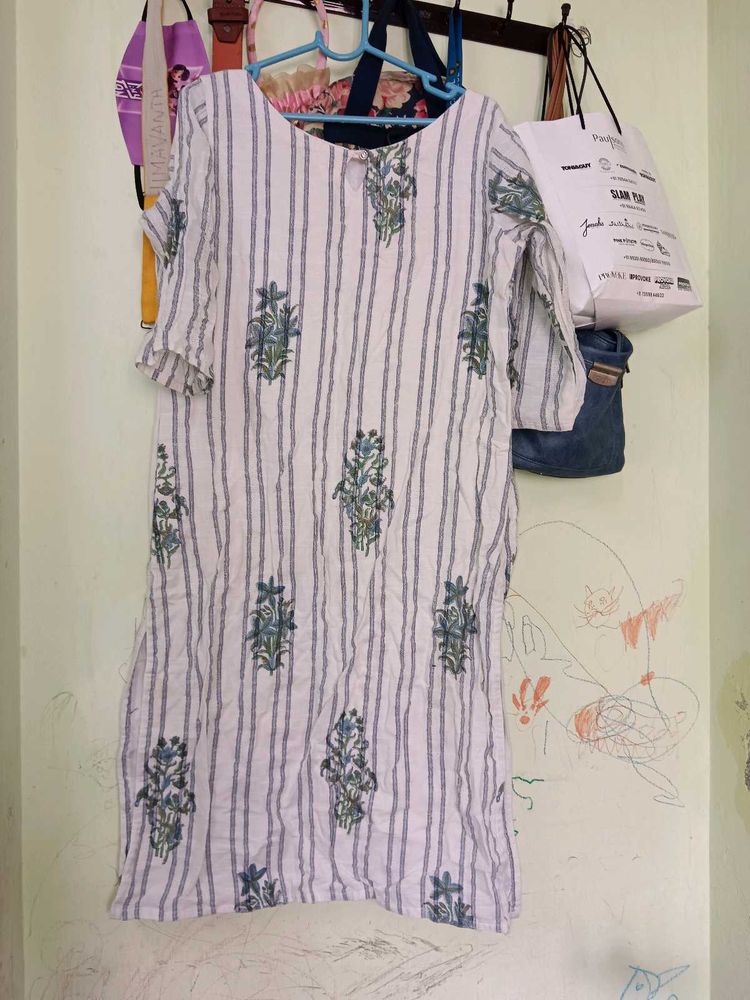Striped Floral Print Tunic