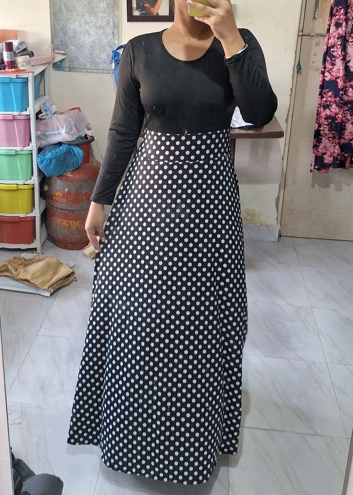 One Piece Black And White Polka Dots