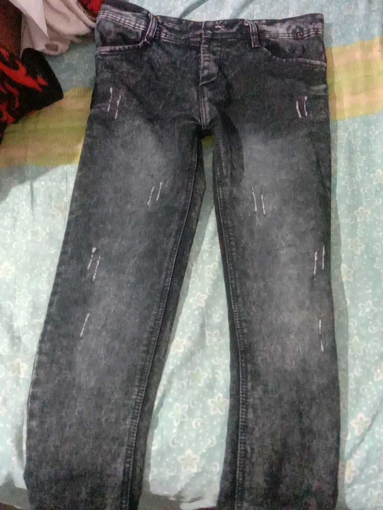 Acid Wash Distressed Jeans