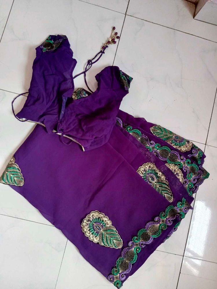 Violet Saree