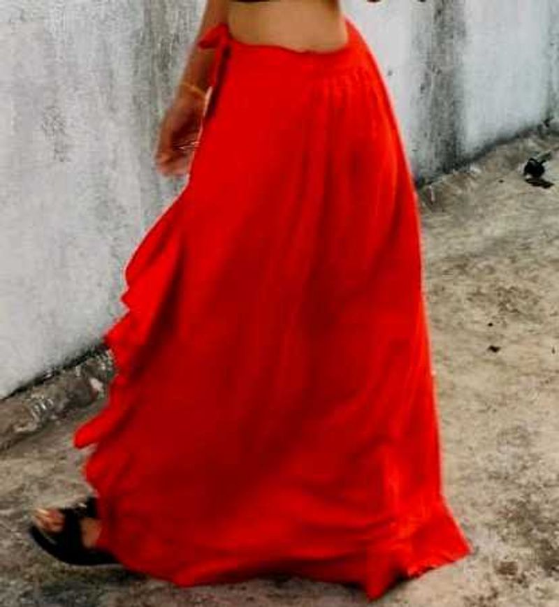 Red Ruffle Palazo
