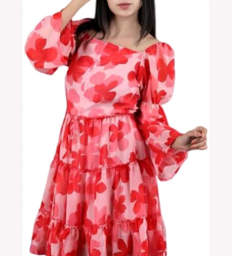 Floral Tiered Mini Dress