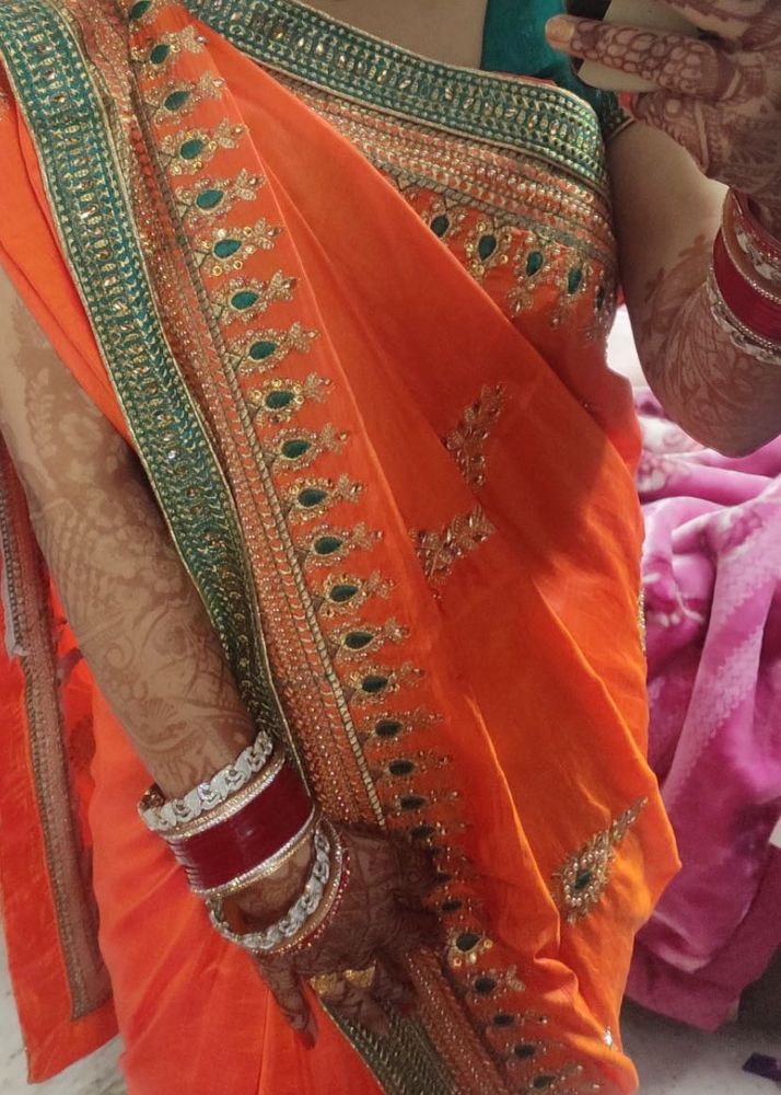 Elegant Orange Saree