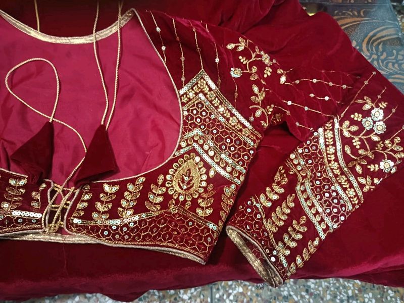 Beautiful Velvet Designer Gown With Koti