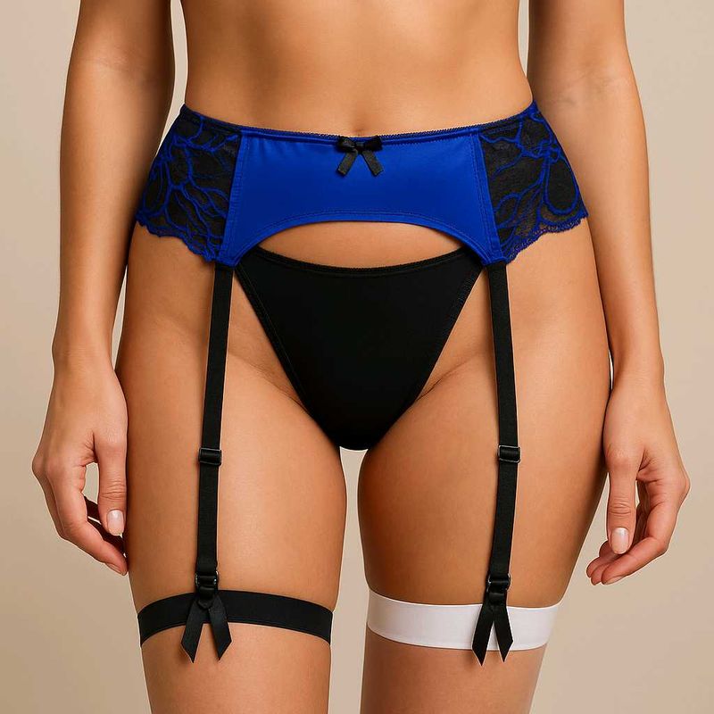 Blue Lace Garter Belt – Size M | Premium Quality
