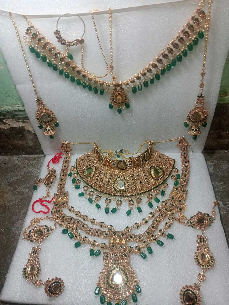 Bridal Jewelry Set Green Colour