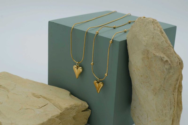 Gold Heart Pendant Necklace