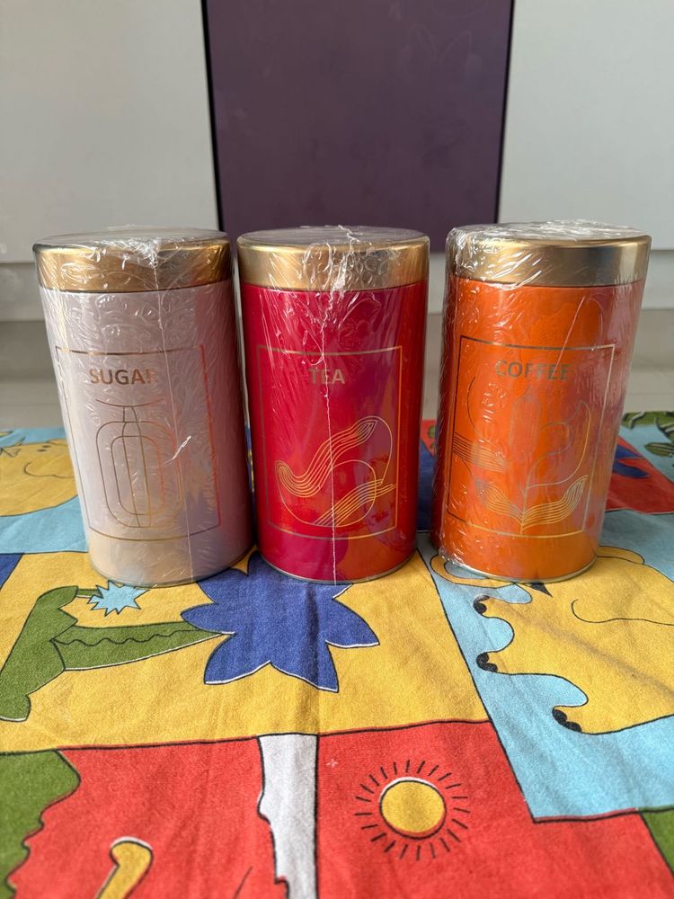 Tea, Coffee &amp; Sugar Container Set of 3