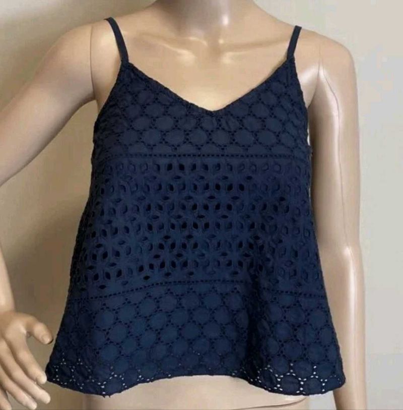 Navy Blue Hakoba Top