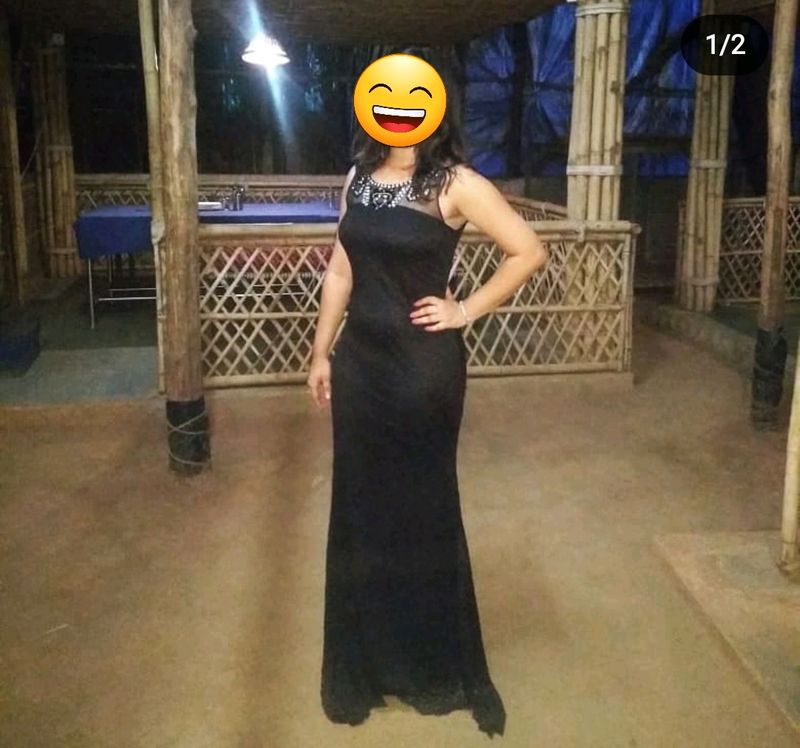 Black Colour One Piece Western Long Gown Dress