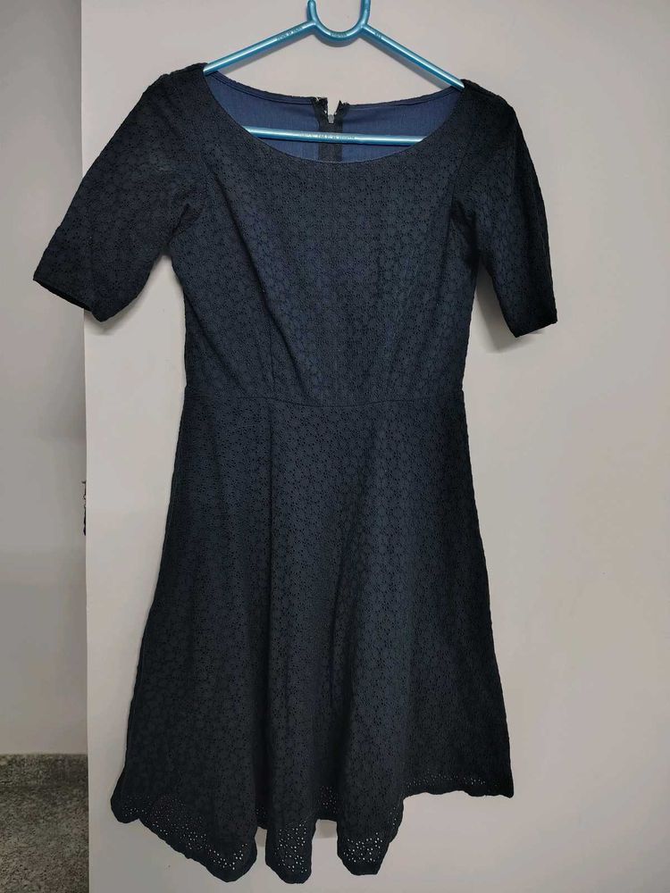 Elegant Navy Lace Dress