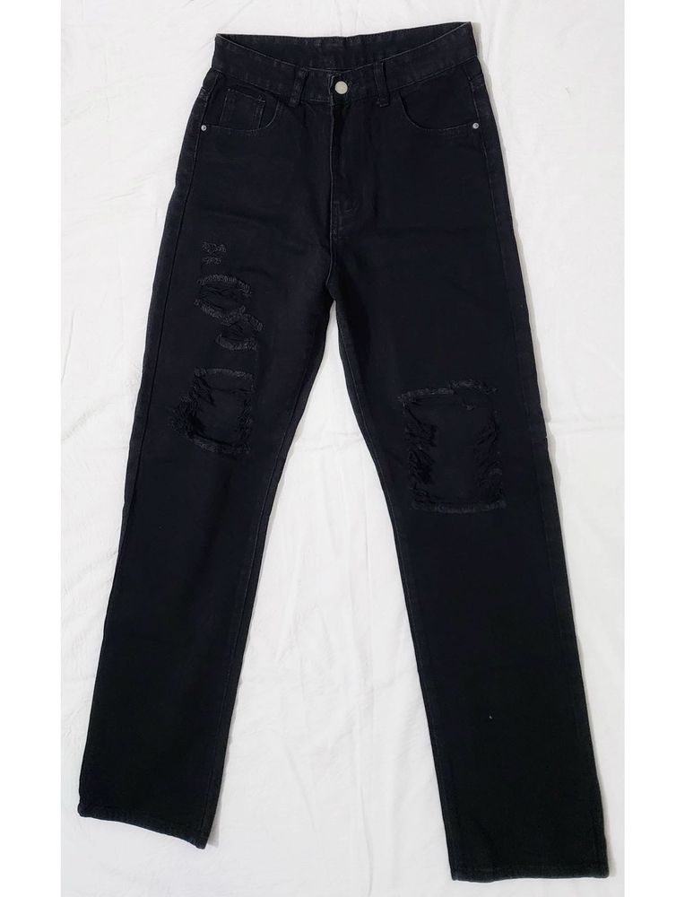 Shein Black Ripped Jeans