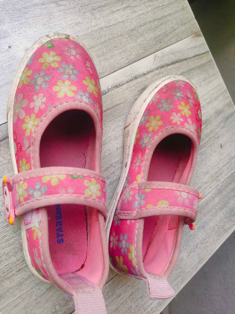 Star Kids Pink Floral Shoes