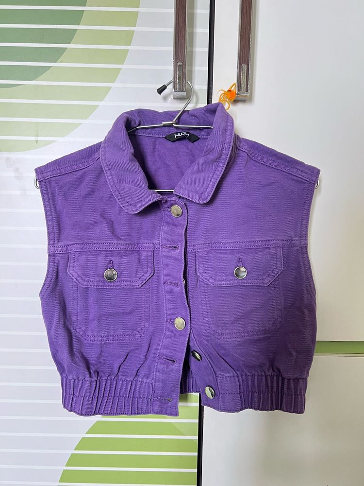 Purple Denim Vest