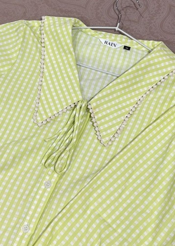 Cute Green Gingham Top
