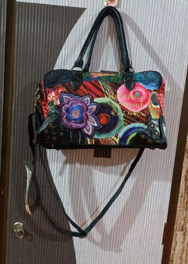 Colorful Embroidered Satchel