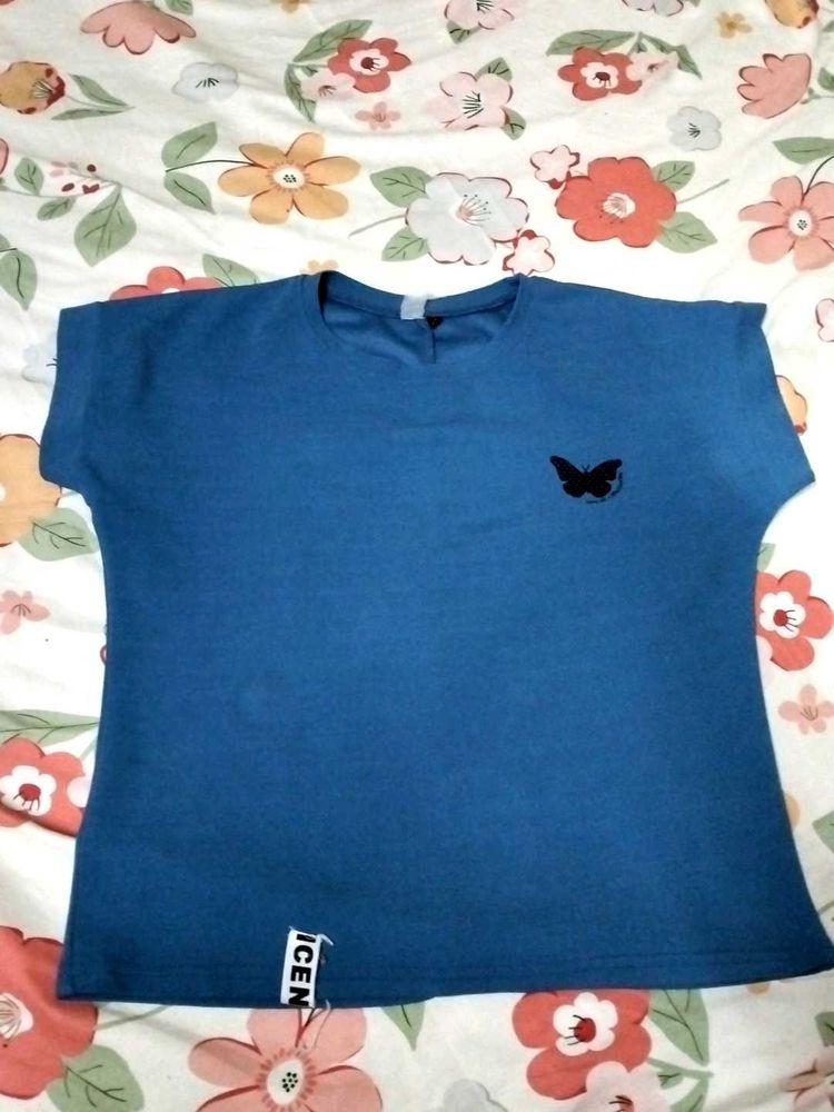 Blue Butterfly Graphic Tee