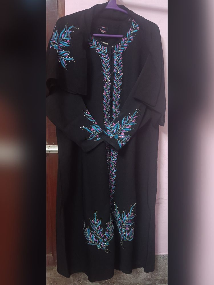 Imported Front Open Embroidery Abaya With Shawl