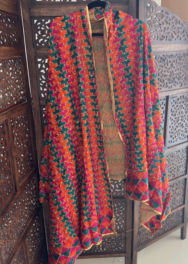 New Designer All Over Real Fulkari Worked  Dupatta