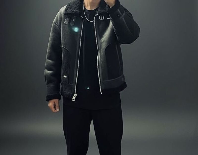 Stylish Black Shearling Jacket