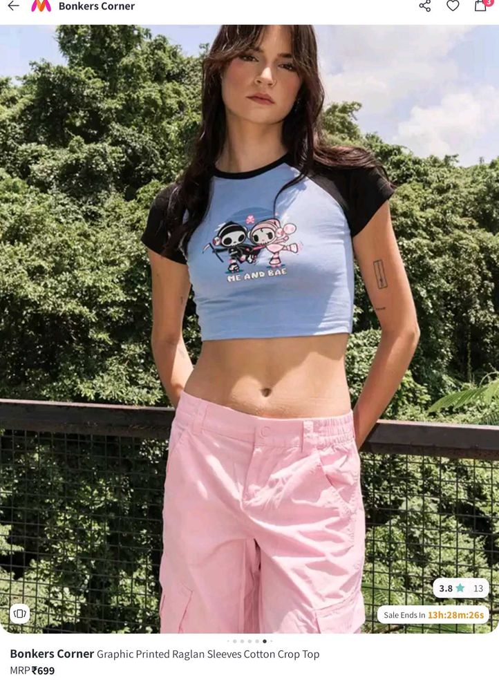 Graphic Printed Crop Top.