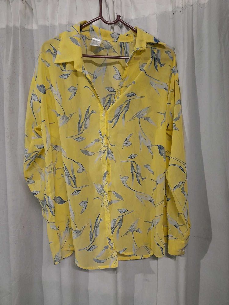 Yellow Print Tops