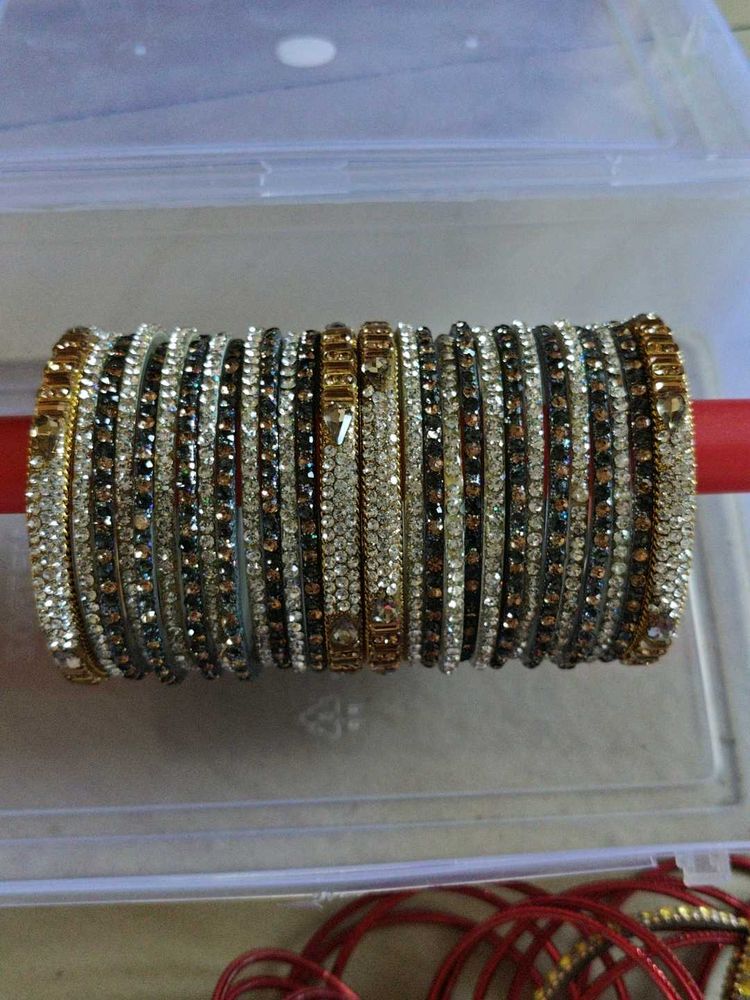 Bangle Set with Rhinestones