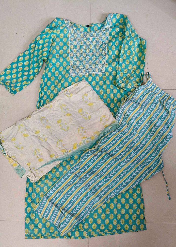 Cotton Kurta Set 3 Piece
