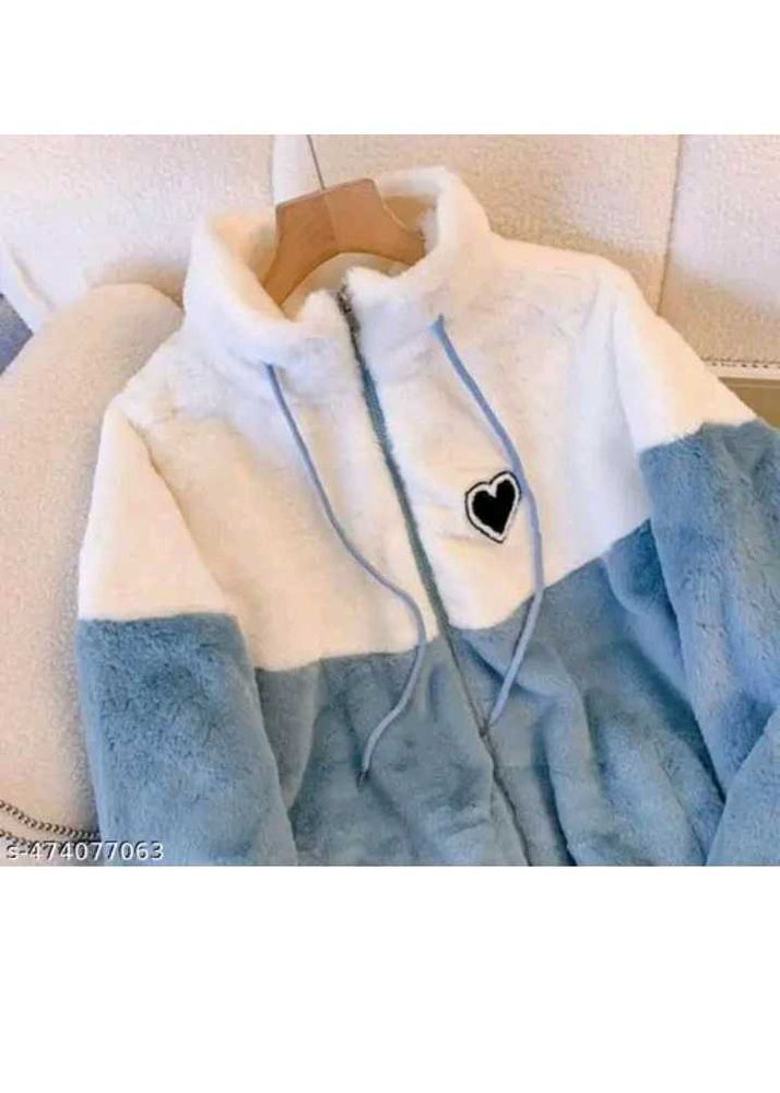 Fuzzy Blue &amp; White Jacket