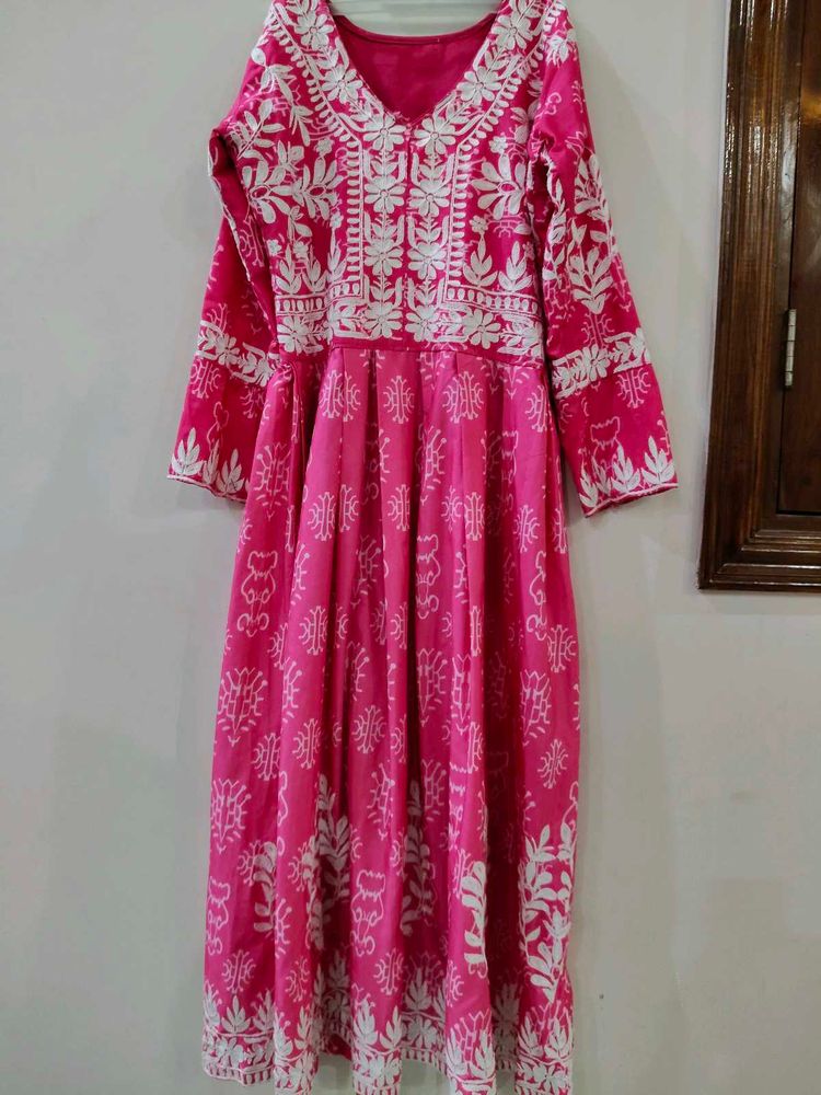 Pink Embroidered Kurta