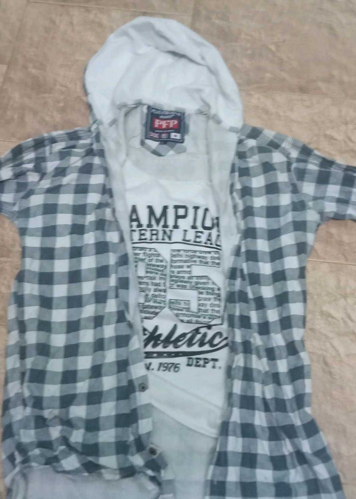 Men&#39;s Flannel Hoodie Shirt