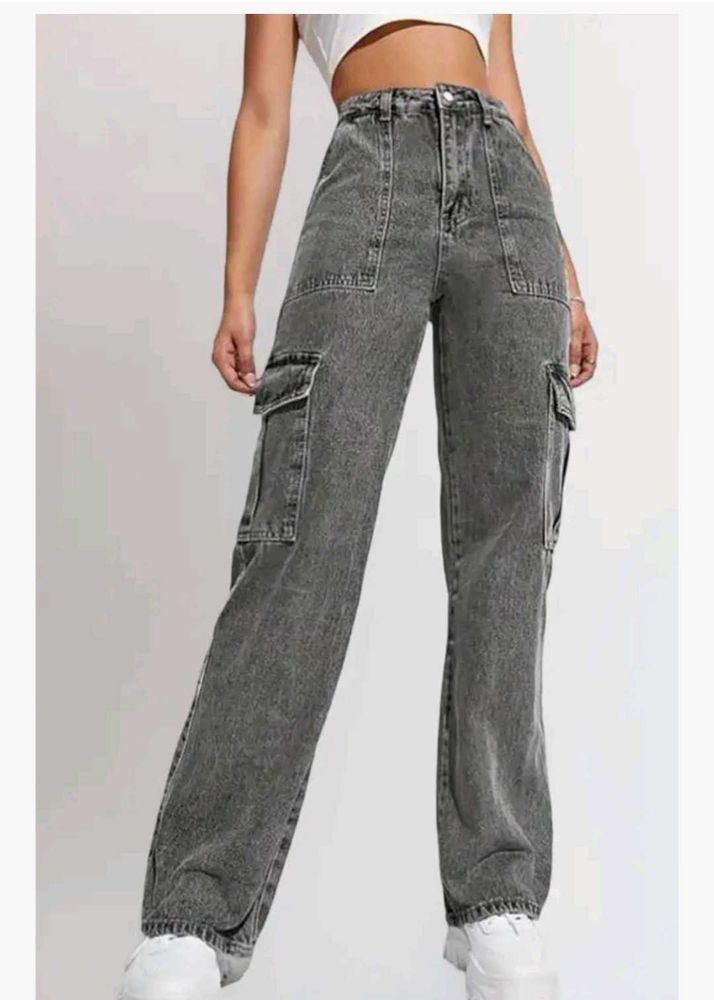 Grey Cargo Jeans