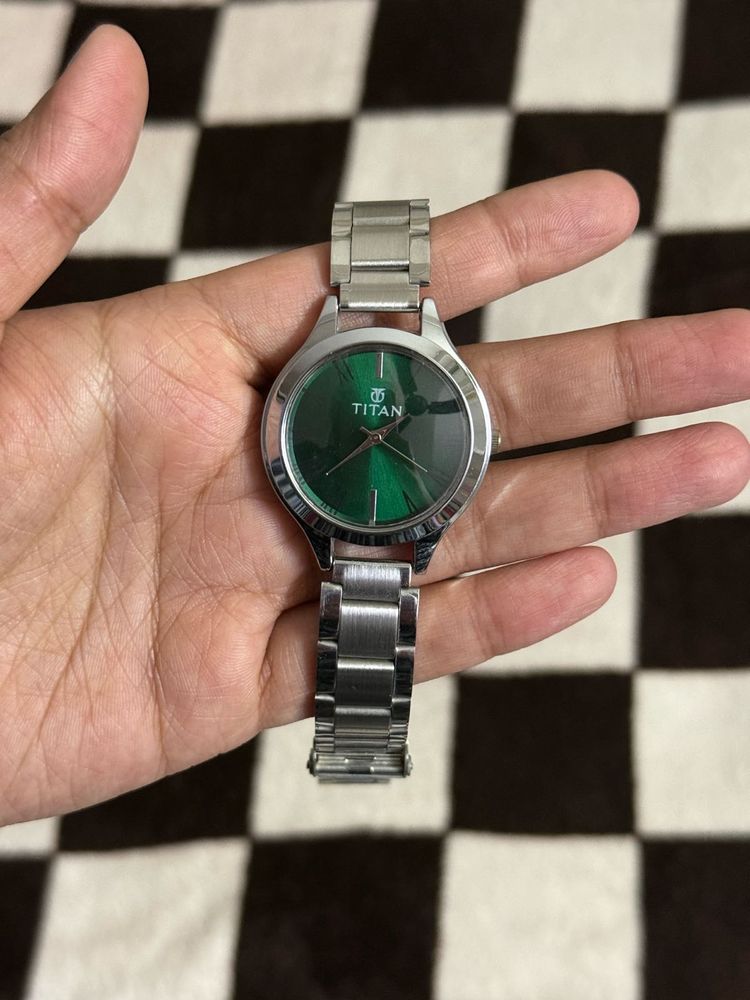 Titan Green Dial Watch