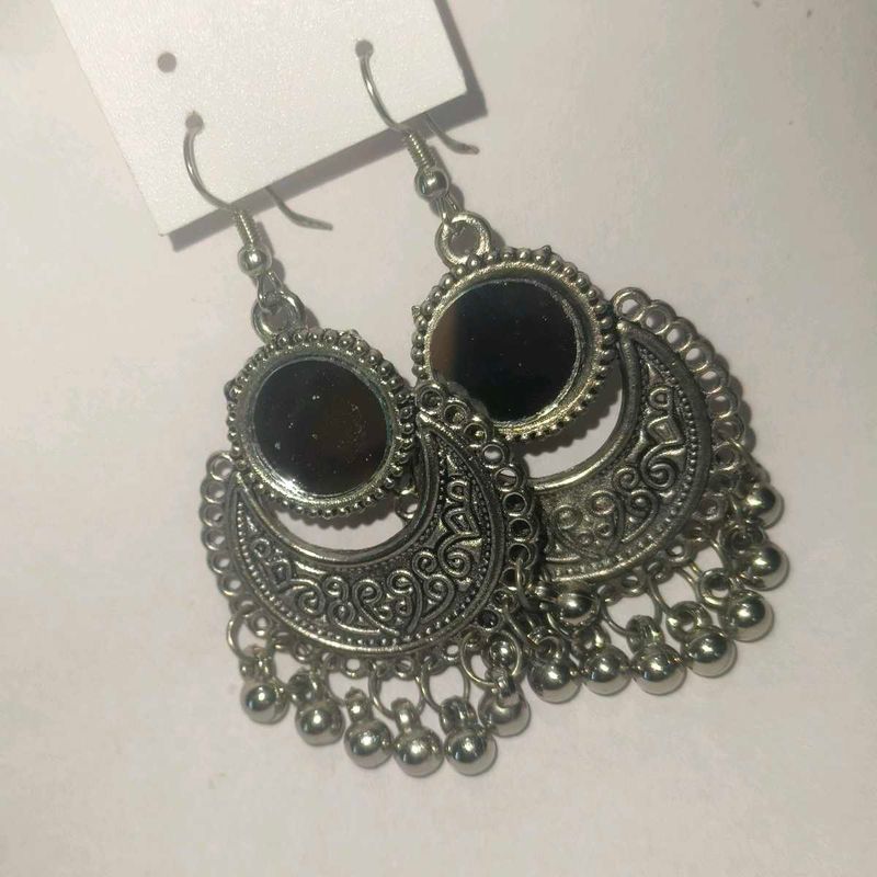 Mirror Chandbali Earrings | set of 4