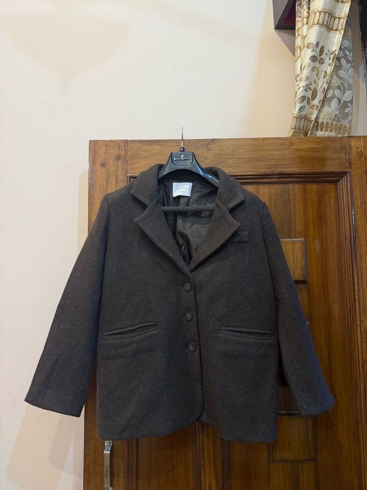 Stylish Brown Wool Blend Blazer