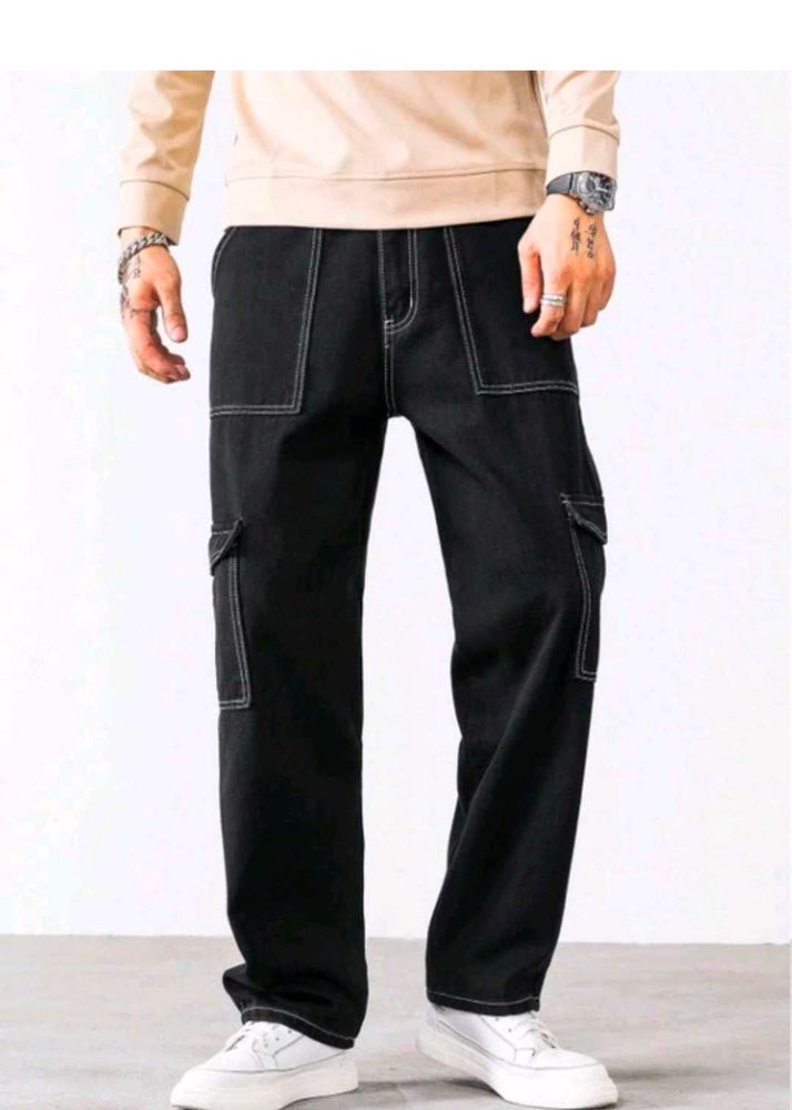 Black Cargo Jeans