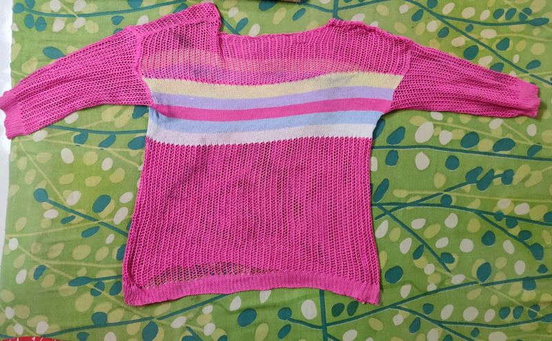 Crochete Top Pink And White