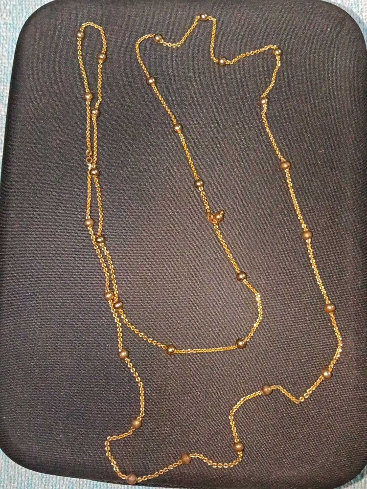 Gold Tone Beaded Chain