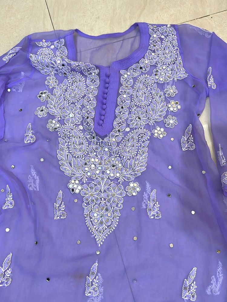 Purple Kurta With Lining