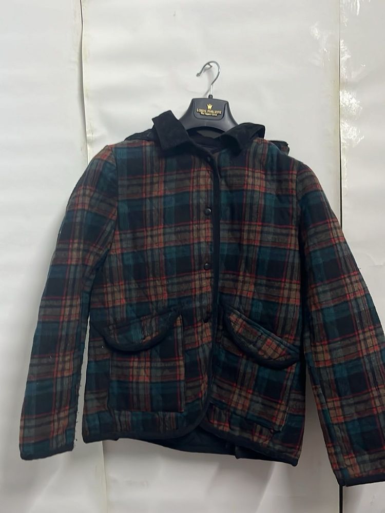 vintage Plaid Hooded Jacket