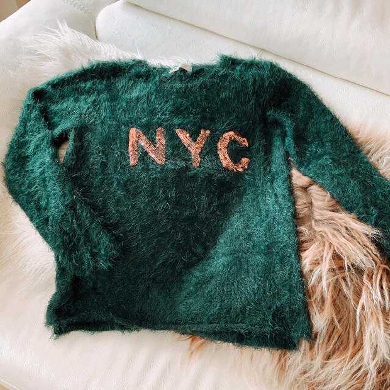 NYC Sequin Green Sweater