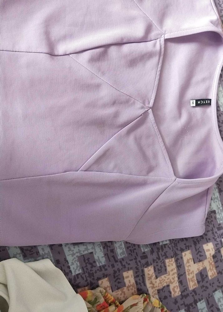 Lilac Ribbed Tank Top