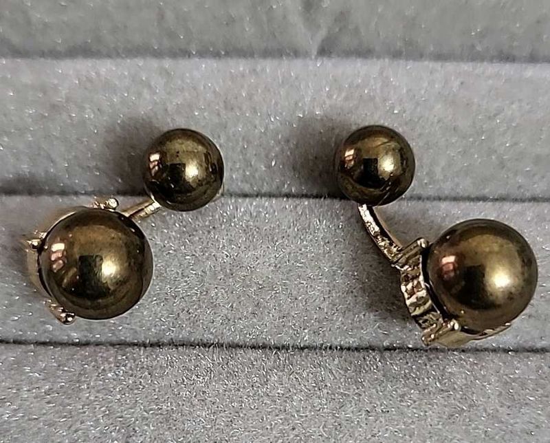 Golden Ball Pearl Earrings
