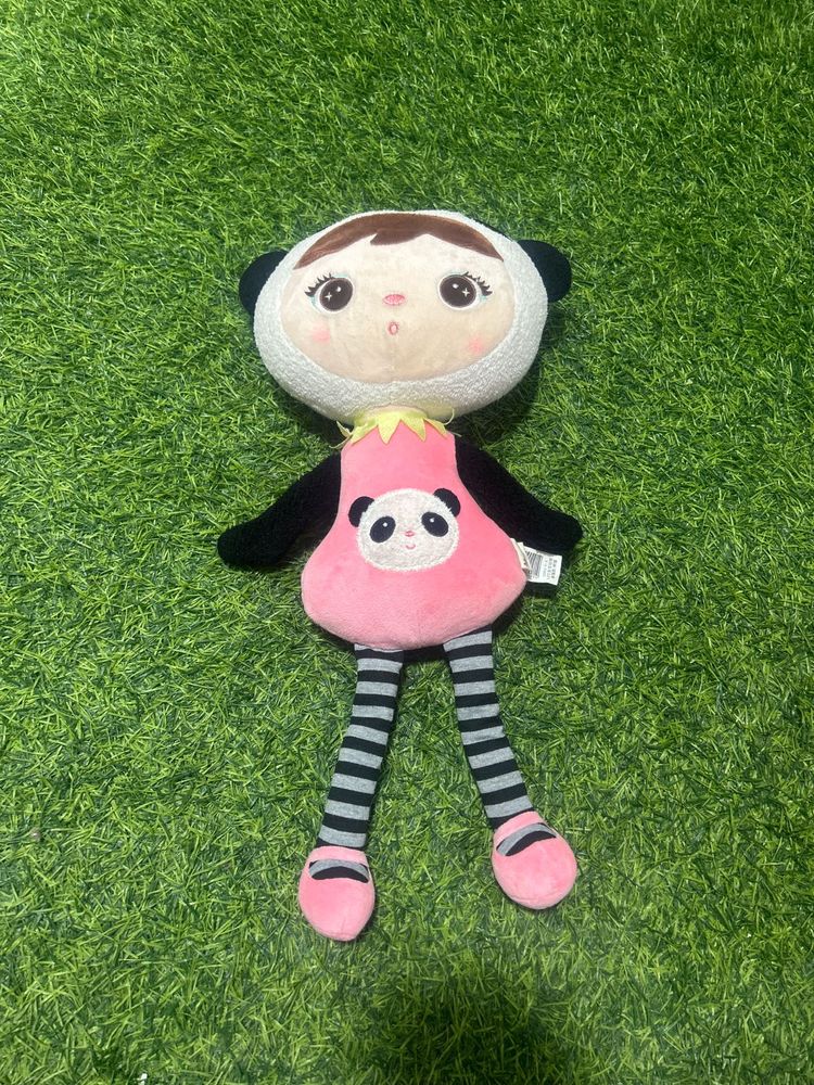 MeToo Panda Girl Angela 18" Plush Doll Pink Shoe