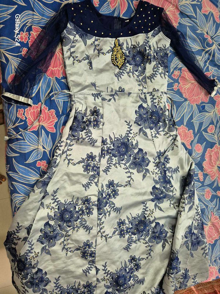 Royal Blue Full Length Gown For Young Lady